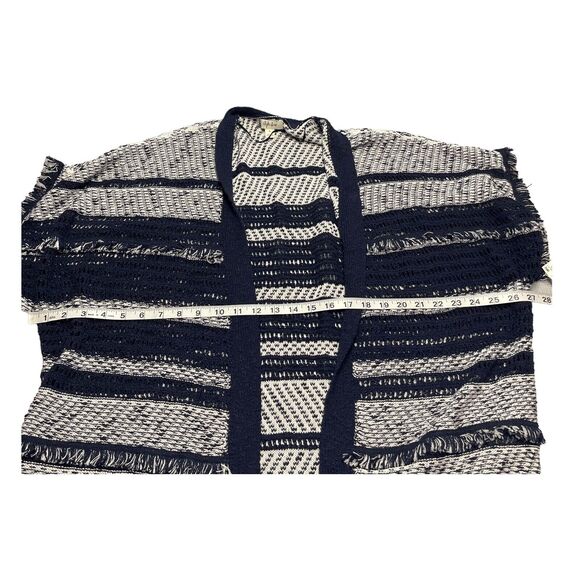 Style&co. Cardigan Sweater Womens XL White Navy Striped Cotton Knit Short Sleeve - Picture 4 of 8